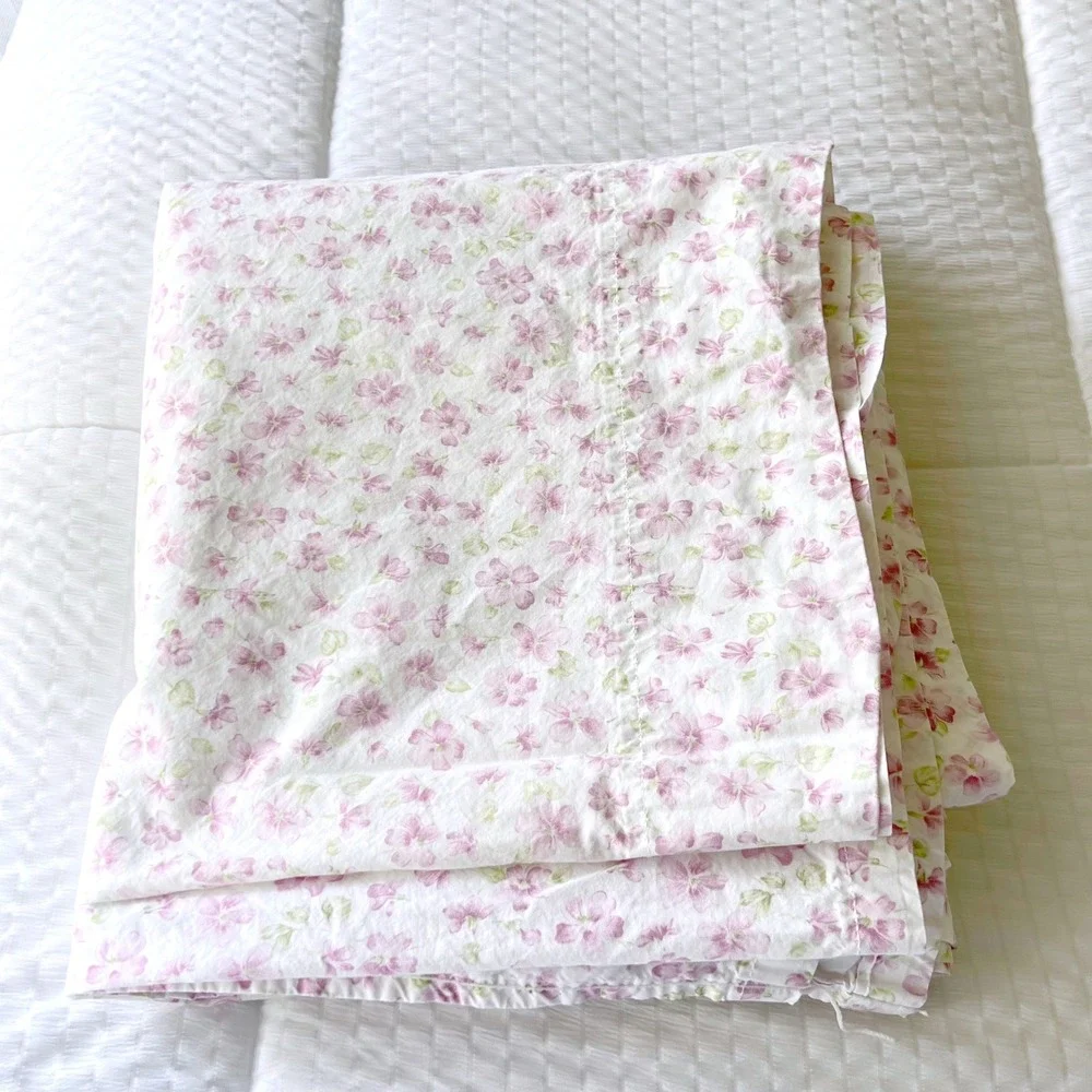 Vtg. Ralph Lauren King Sheet Set Lavender Purple Floral Calico 3-Piece USA Made